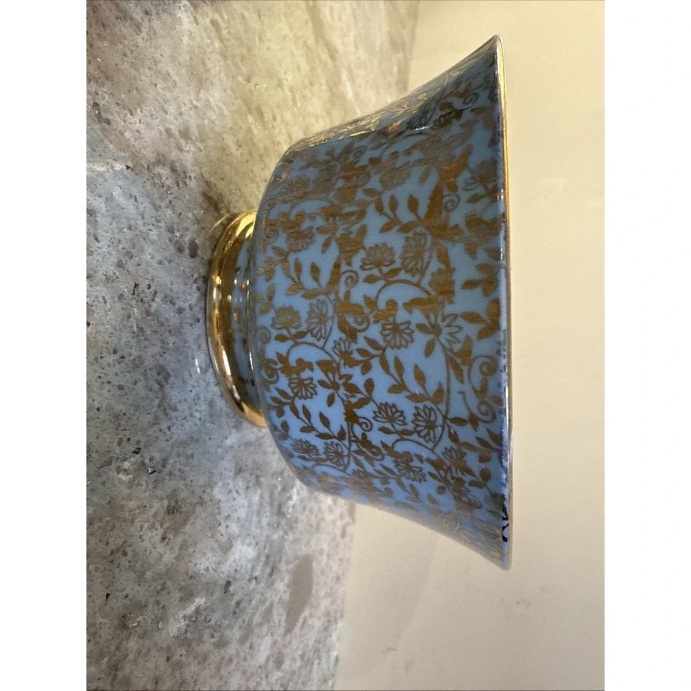 George Jones & Sons JON158 England Sugar‎ & Creamer Gold Floral Lace Footed RARE